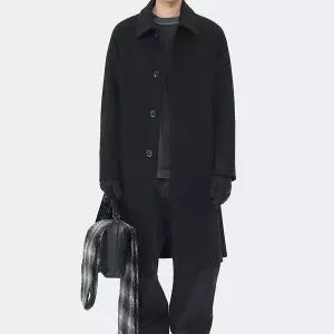 [커스텀멜로우](강남점)역시즌] Black Cashmere Blended Balmacaan Coat (CWCAW25611BKX)