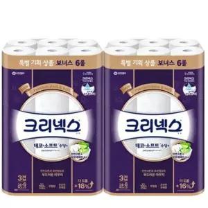 크리넥스 데코앤소프트 부케향 30롤 2팩 화장지 25M 수딩+ 프리미엄 휴지