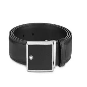 몽블랑 플레이트 버클 30mm 사피아노 레더 벨트 블랙 114421