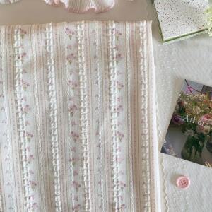 145x50cm 핑크 꽃다발 프린트 컷 플라워 자카드 다크 패턴 스트라이프 순면 원단 의류 DIY 재봉용 천