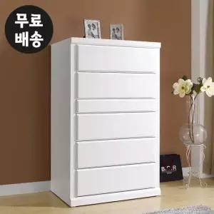 슬림 6단 높은 옷 서랍장 체스트 거실(900/화이트)