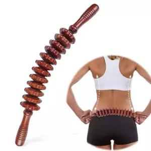 바디 근막 마사지기 미끄럼 방지 손잡이 나무 홈 가공 기어 팔 다리 허벅지 엉덩이 부드러운 롤러 등