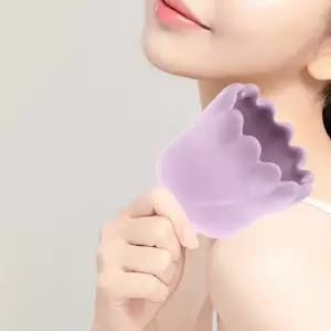 고품질 보라색 세라믹 구아샤 얼굴 바디 마사지 도구 보드 페이스 트 마사지기