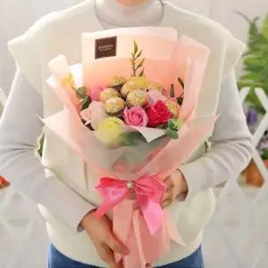 초콜릿 입학식 졸업식 (핑크) 사탕 부케 벨르 페레로로쉐 비누꽃다발