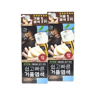 미쟝센 올뉴 쉽고 빠른 거품염색약 5N 갈색 x2개