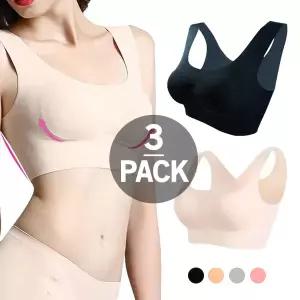 (3장세트)U넥 심리스브라 런닝 노와이어 브라탑 브래지어