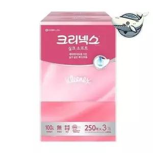 [하프클럽/]부드러운 실크 감촉 미용티슈 250매 묶음