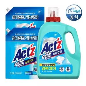 [피죤]액츠 세탁세제 퍼펙트 실내건조(일반/드럼겸용) 3L 용기 x 1개+2.2L 리필 x 2개