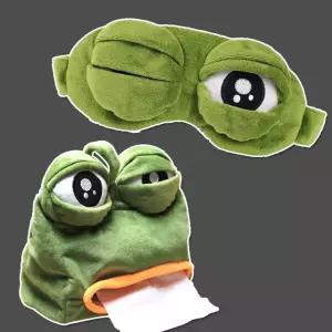개구리 안대 수면 눈 가리개 여행용 숙면 아이 마스크 캐릭터 세안밴드 생활 휴지 케이스