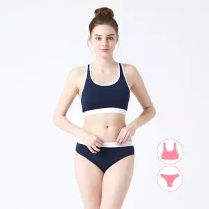 [베이직엘르]베이직엘르 여성인 래쉬가드 이너 브라 팬티 수영복 세트 BEL-S230N