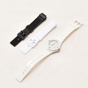 카시오 LRW-200H 수지 교체 시계 여성용 스마트 시계줄 스트랩 액세서리 14mm 블랙 화이트 밴드