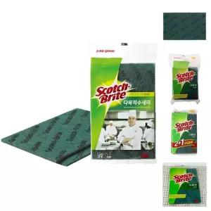 3M-96 다목적 수세미 20EA 150x230mm (1EA)/스크래치/화장실/공업용/잘라쓰는/데일리/일회용/주방