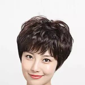 인모 숏컷 통가발 브라운 스타일 머릿결 안전