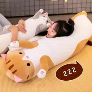 바디필로우 고양이 대형 수면 쿠션 모찌 찰떡 애착 안고자는 베개 인형 110cm