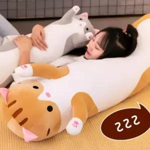 안고자는베개 말랑말랑 고양이 대형 인형 롱쿠션 안고자는 애착 베개 110cm