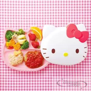 모나카러버 헬로키티 식판 얼굴 뚜껑 뚜껑있는반찬식판
