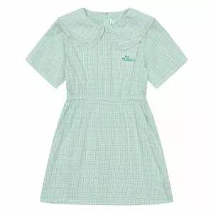[보리보리/에꼴리에]여아 체크 프릴 카라 반팔 원피스 22B1861_MT