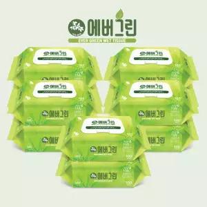 에버그린 물티슈 캡형 100매 10개