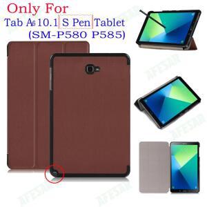갤럭시 2016 탭 A6 10.1 S 펜 태블릿 케이스, SM-P580 P585 스마트 쉘 스킨 용 울트라 슬림 플립 커버