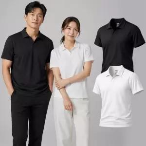 2종1세트 남여 면 넥 스판 카라티셔츠