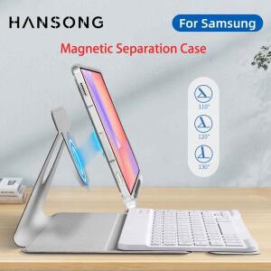 갤럭시 탭 S10 Lite/S10 FE/S9 360용 ° 회전형 아크릴 탈부착식 마그네틱 태블릿 키보드 케이스