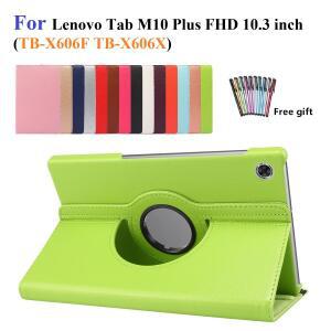 레노버 탭 M10 플러스 FHD TB-X606F 10.3용 보호 커버 스탠드 폴리오 케이스, 러스 포함 PU 가죽 푼다