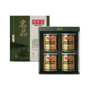 대천김 명품 캔김 세트 30g 4캔 곱창김 선물세트 + 플라스틱 손잡이
