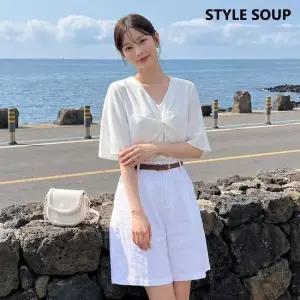 SOUP 프론트 트위스트 블라우스 SC4SSF1)