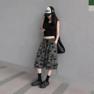 데일리 반바지 팬츠 카고 버뮤다 밴딩 스트링