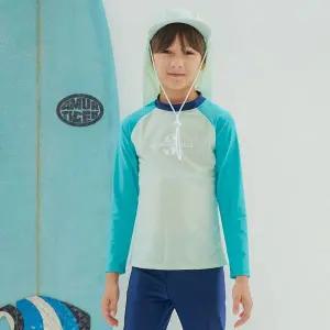 매장정품 ICESAND 주니어 아동 남아 래쉬가드 플랩캡 초등학생 수영복세트 BR-355115