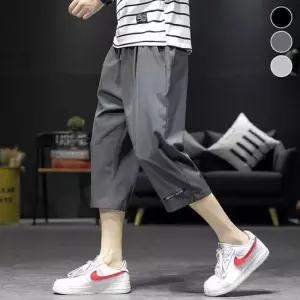 여름바지 남성 7부바지 쿨링 반바지 허리밴딩