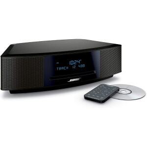 보스 웨이브 뮤직 시스템 IV - 에스프레소 블랙 - 홀리데이 패밀리 엔터테인먼트용 - CD / MP3 CD 플레이어, 고급 AM / FM 튜너, 듀얼 알람, 리모컨, 240m