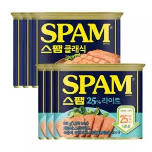 스팸 25%라이트 340g 3개 + 클래식 340g 3개