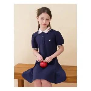 [시즌오프 30%][빈폴키즈] 티핑 포인트 반소매 피케 원피스 네이비 BI6371G02R 480689