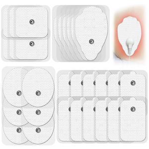 Hiyimipty TENS 유닛 전극 패드 30PCS AVCOO Belifu와 호환되는 3.5mm 스냅 교체 - 근육 완화를 위한 4가지 다양한 크기의 재사용 가능한 자가 접착