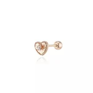 [로이드]1층 동아수성 하트 컷팅 스톤 포인트 한쪽 14k 피어싱 LPFN1030G