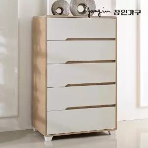 [장인가구]시클리 화이트 800 5단 서랍장