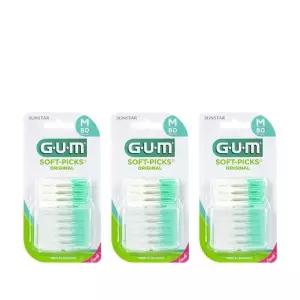 GUM 검 치과 부드러운 일회용 치간칫솔 오리지날 소프트픽(80p) 3개