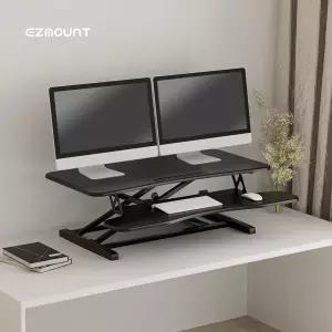 이지마운트 모션 스탠드 스탠딩 데스크 책상 높이조절 듀얼 모니터 95cm 사이즈 EZ WSD-950D