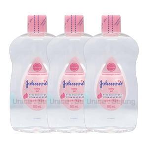 존슨즈 베이비 오일 500ml 3개 / 핑크 레귤러 온가족 아기 바디오일