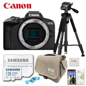 캐논 정품 EOS R50 BODY/프리미엄 삼각대 패키지 7종세트/128GB+EOS가방+액정보호필름+융+청소도구+리더기+삼각대/TJ