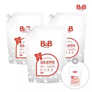 [증정] 비앤비 유아 섬유유연제 베르가못향 1500ml 리필형 3입+유연제800ml 증정