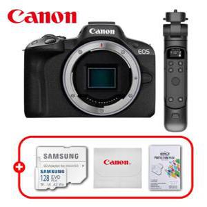 캐논 정품 EOS R50 BODY / 아이리버 슈팅그립 패키지 4종세트 / 슈팅그립+128G+극세사융+액정보호필름/TJ