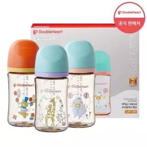 더블하트 3세대 240ml 디어프렌즈 트리플팩 젖병3개 노꼭지)