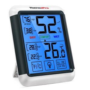 Thermopro TP55 실내 디지털 온도계 터치 스크린 백라이트 센서 가정용 기상 관측소