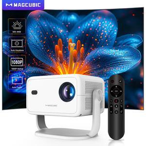 가정용 빔프로젝터 Magcubic 네이티브 1080P 650ANSI 4K 안드로이드 11 L018 프로젝터 자동 키스톤 보정 초점 Wifi6 BT5 휴대용 야외 영화