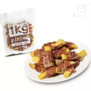 서지스토어 테비 오리 사사미 1KG 오리 고구마 건강육포 크런치껌