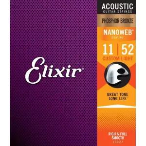 Elixir 스트링 인청동 어쿠스틱 기타 w 나노 웹 코팅 커스텀 라이트 (.011-.052) - 16027 악기 칼림바 마림