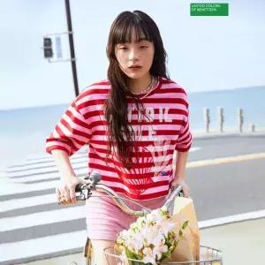 베네통 해변 프린팅 티셔츠 BATSB1631
