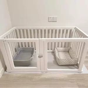 강아지 울타리 아크릴 안전문 가림막 고양이 접이식 펜스